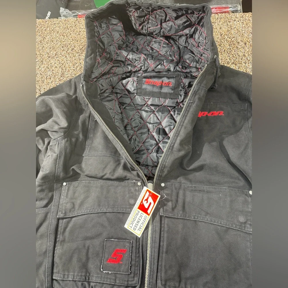 Snap-On Black Canvas Workwear Bomber with Red Lettering - Picture 12 of 16